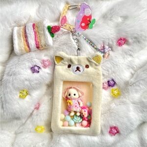 Korilakkuma Bear Plush Pouch with Flora Rabbit Calico Critter